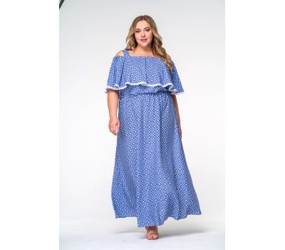 Красивые синее платье для полных дам купить в москве дешево
