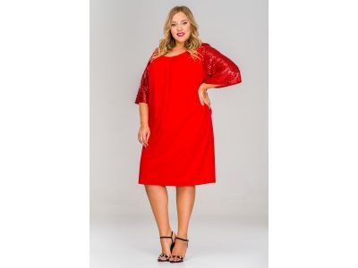 красное платье для полных женщин на торжество