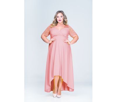Красивые розовое платье для полной девушки купить в москве дешево