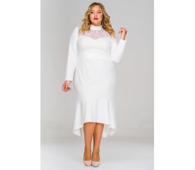 Красивые вечернее белое платье для полных женщин купить в москве дешево