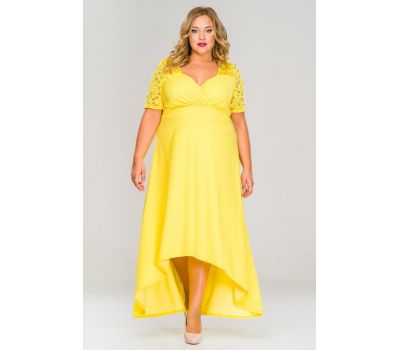 Красивые желтые платья для полных женщин купить в москве дешево