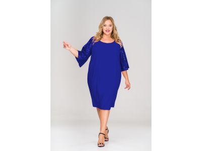 синее коктейльное платье большой размер