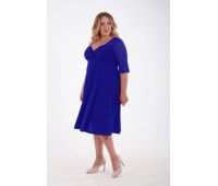 синее коктейльное платье большой размер