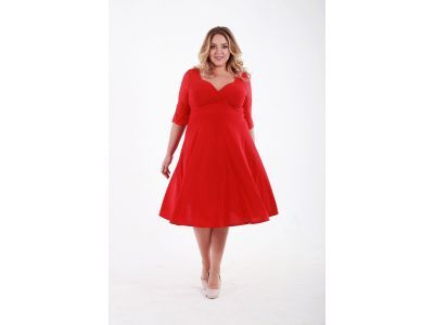 красное платье прямое большой размер