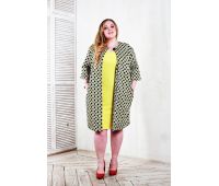 пальто летнее из принтованного хлопка для полных