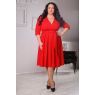 платья для полных женщин красного цвета