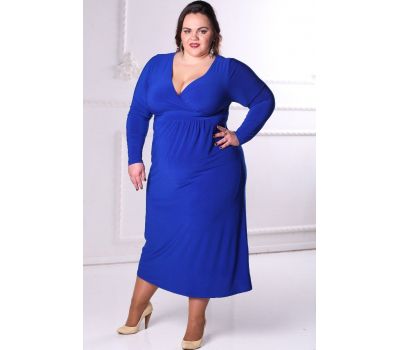 Красивые синее прямое платье для полных женщин купить в москве дешево