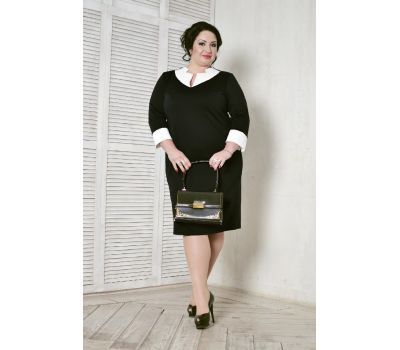 Красивые деловое черное платье для полных женщин купить в москве дешево