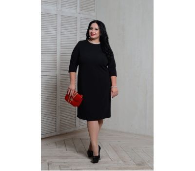 Красивые офисное черное платье для полных женщин купить в москве дешево