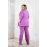 Красивые брюки прямые для полных из крепа фиолетового цвета купить в москве дешево